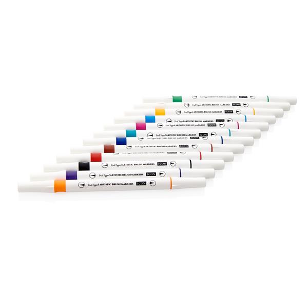 Pkt.12 Dual Tipped Artistic Brush Markers