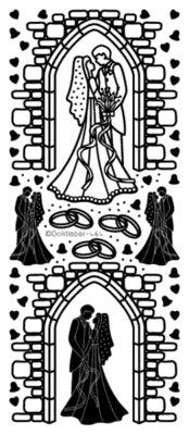 PEEL OFF STKRS- GOLD WEDDING