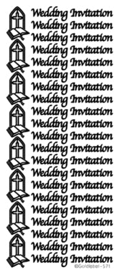 PEEL OFF STICKERS-WEDDING INVITE GOLD
