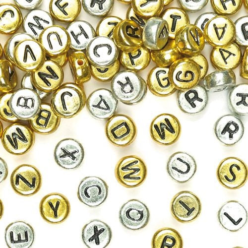 Gold & Silver Alphabet Beads (400 Pack)