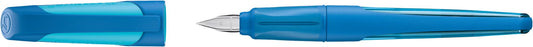 Ergonomic School Fountain Pen - STABILO EASYbuddy - M Nib - Dark Blue/Light Blue
