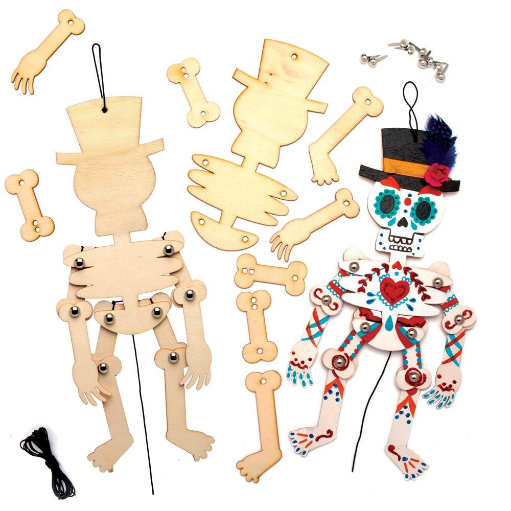 Day of the Dead Wooden Puppet Kits (Pack of 4)