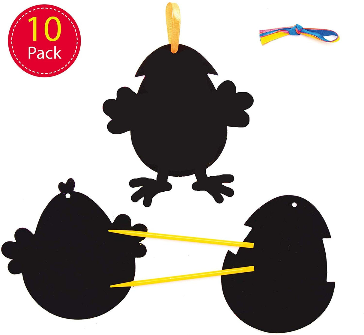 Easter Chick Scratch Art Decorations (10)
