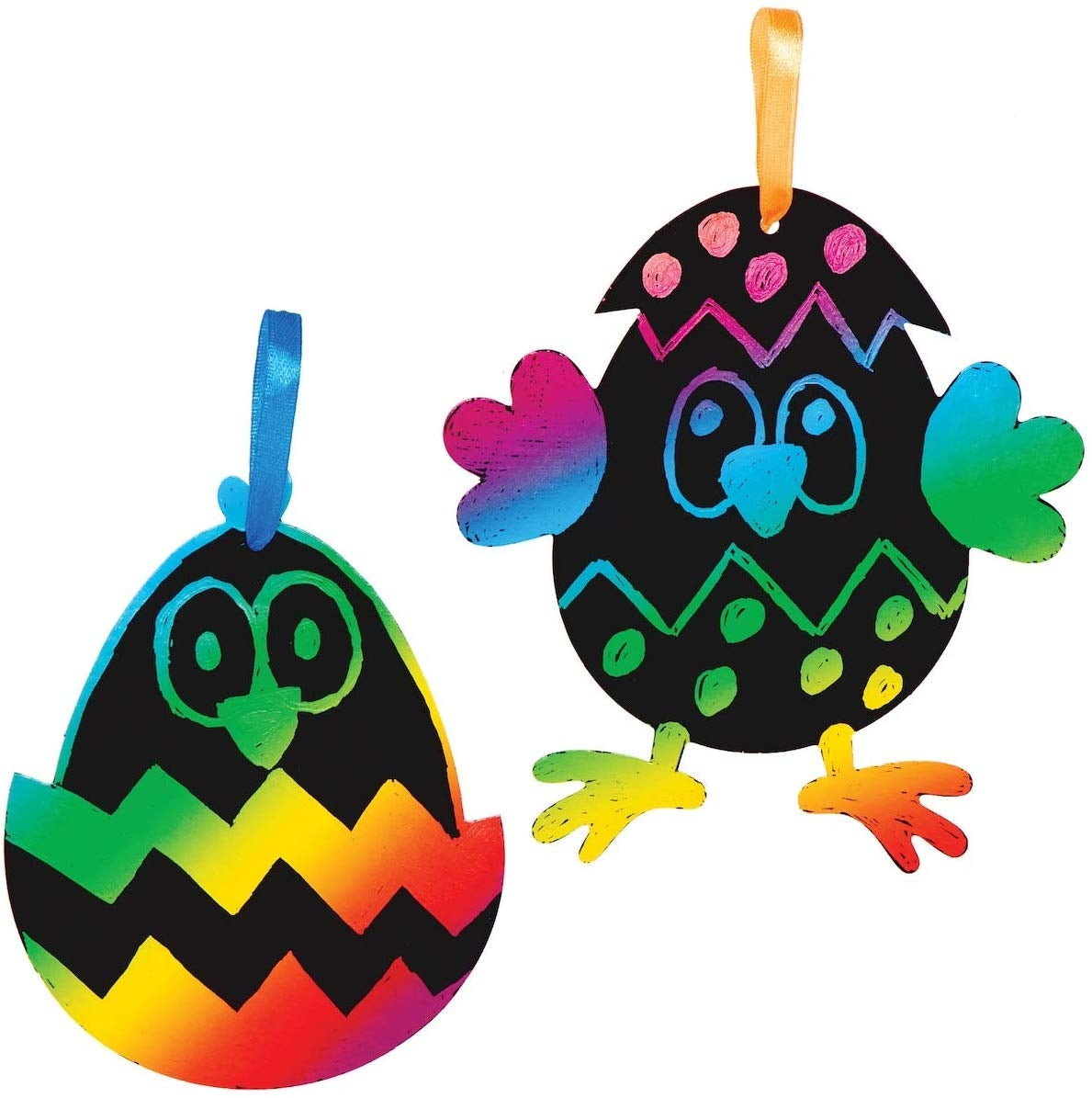 Easter Chick Scratch Art Decorations (10)
