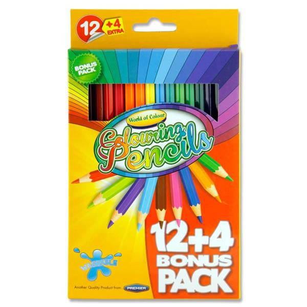 World of Colour Box 12 + 4 Extra Colouring Pencils