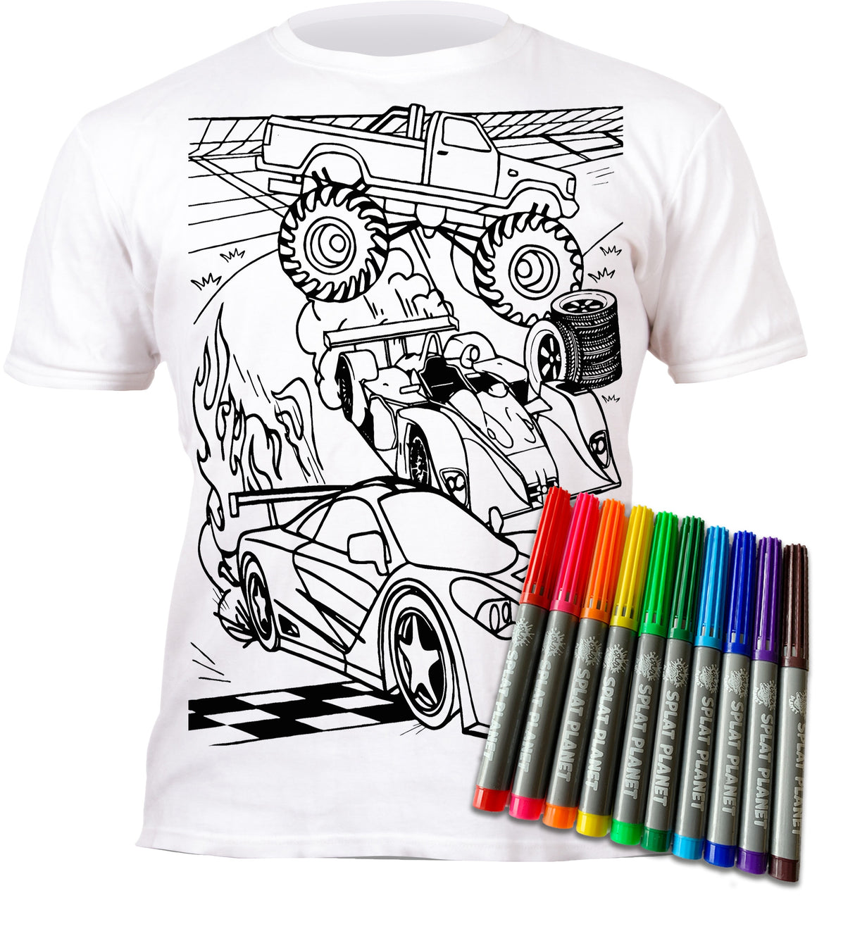 Splat Planet PYO T-Shirt: Cars (Size 3-4 Years)