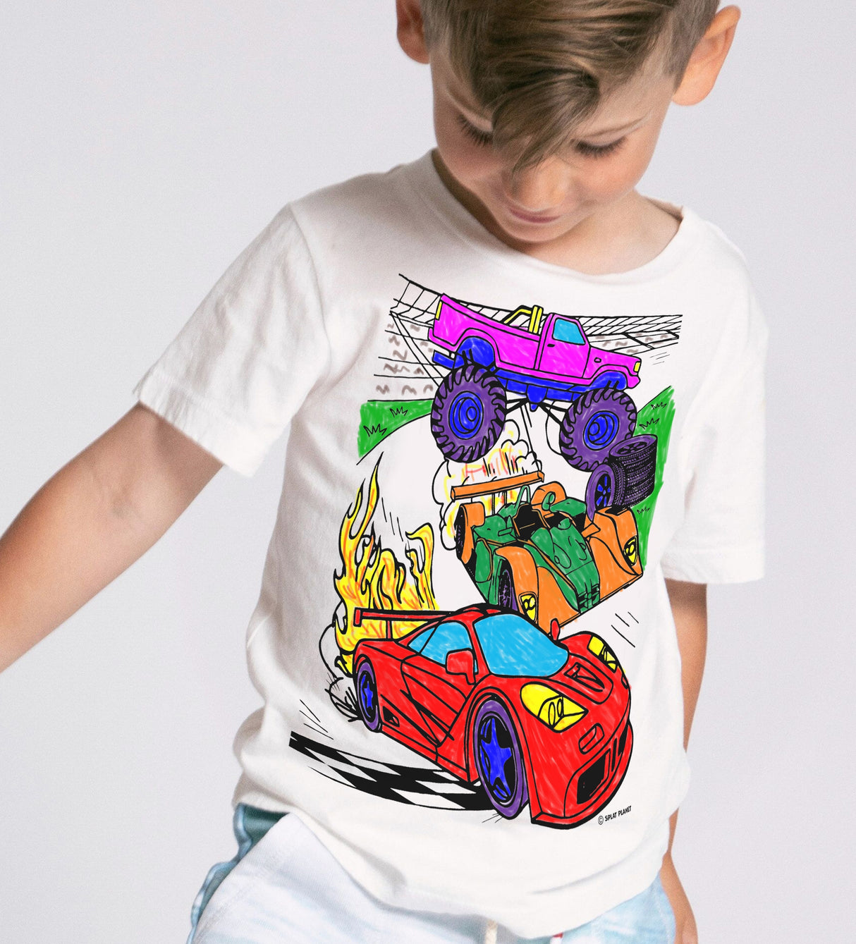 Splat Planet PYO T-Shirt: Cars (Size 3-4 Years)
