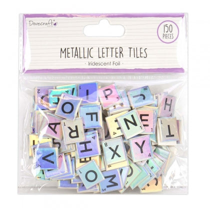 Dovecraft Chipboard Letter Tiles - Iridescent