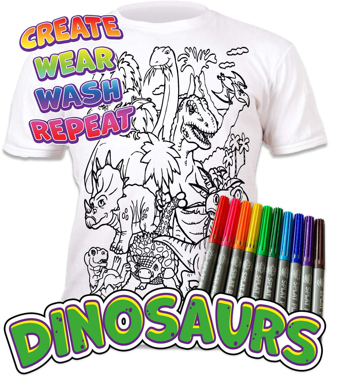 Splat Planet PYO T-Shirt: Dinosaurs (Size 9-11 Years)
