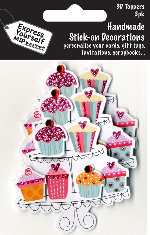 3D MINI TOPPER- FAIRY CAKES ON A PLATE
