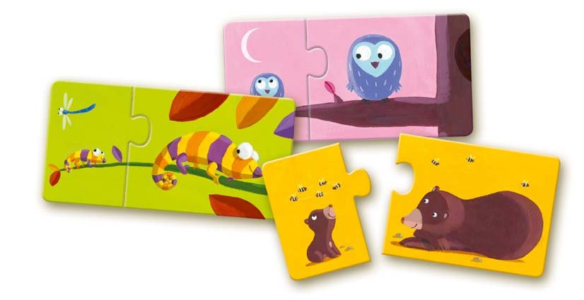 Djeco Duo Puzzle - Mom and Baby (12 x 2 Piece Puzzles)