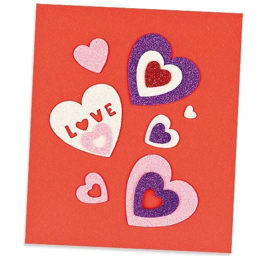 Heart Glitter Foam Stickers (Pack of 120)