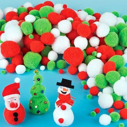 Christmas Pom Poms Value Pack (Pack of 210)