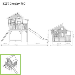 EXIT Crooky 750 Wooden Playhouse - Grey/Beige