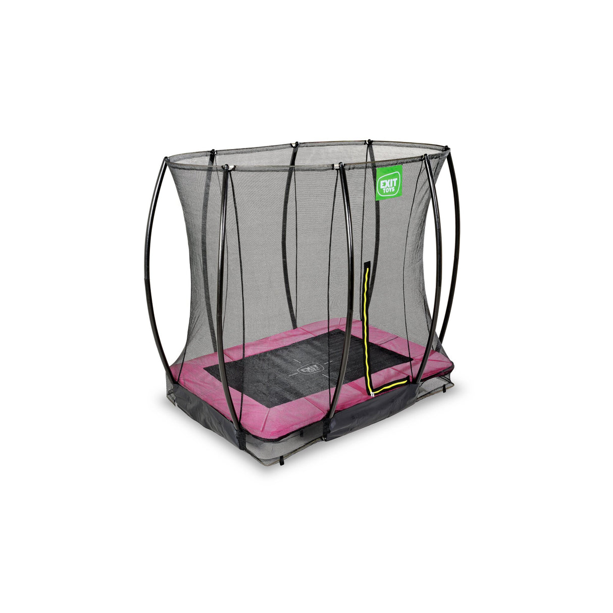 EXIT Silhouette ground trampoline 153x214cm with safety net - pink