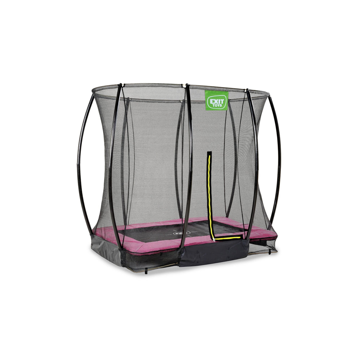EXIT Silhouette ground trampoline 153x214cm with safety net - pink