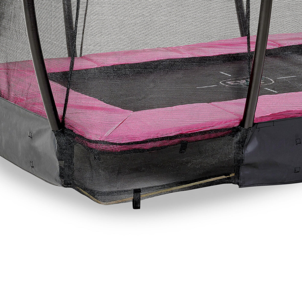 EXIT Silhouette ground trampoline 153x214cm with safety net - pink