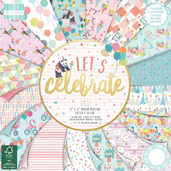 First Edition 12x12 Paper Pad - Lets Celebrate