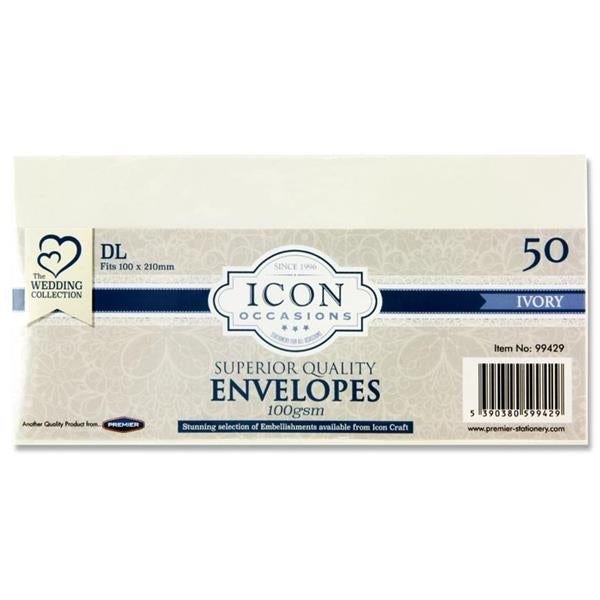 Icon Pk50 Dl 100gsm Envs Ivory