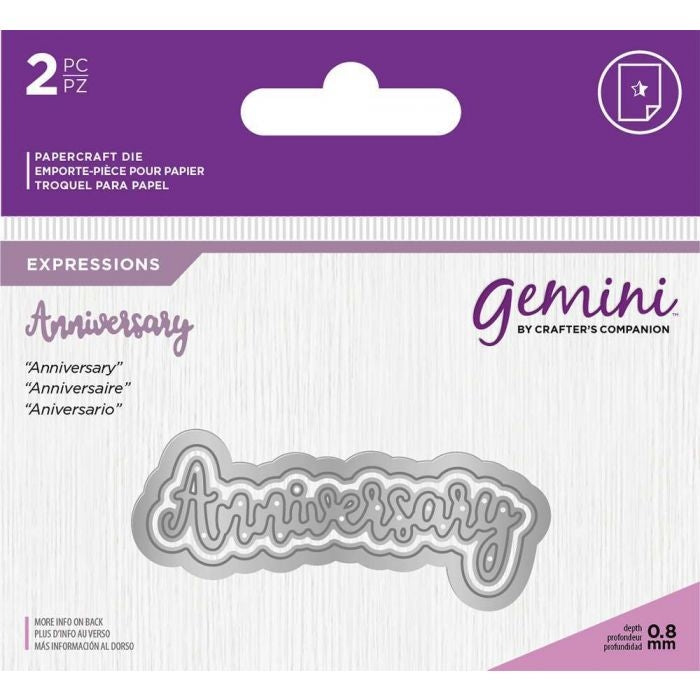 Gemini Die - Essentials Only Words - Anniversary