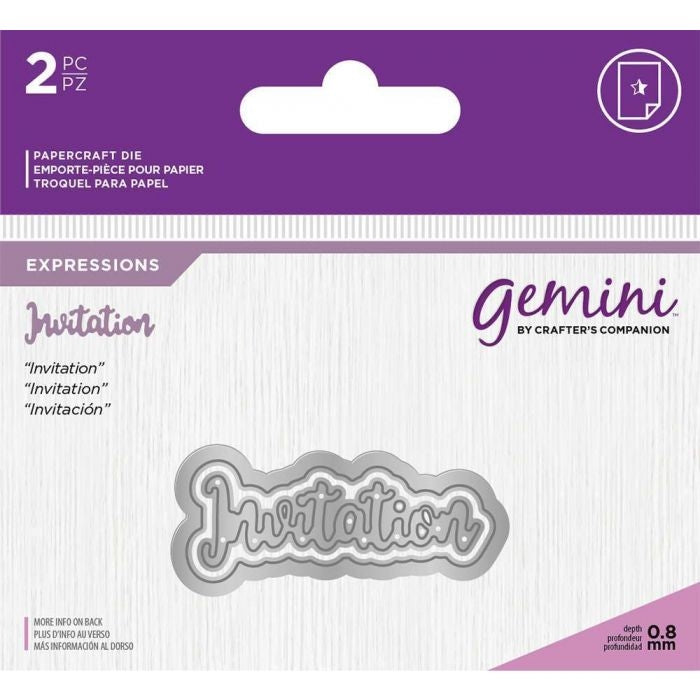 Gemini Die - Essentials Only Words - Invitation