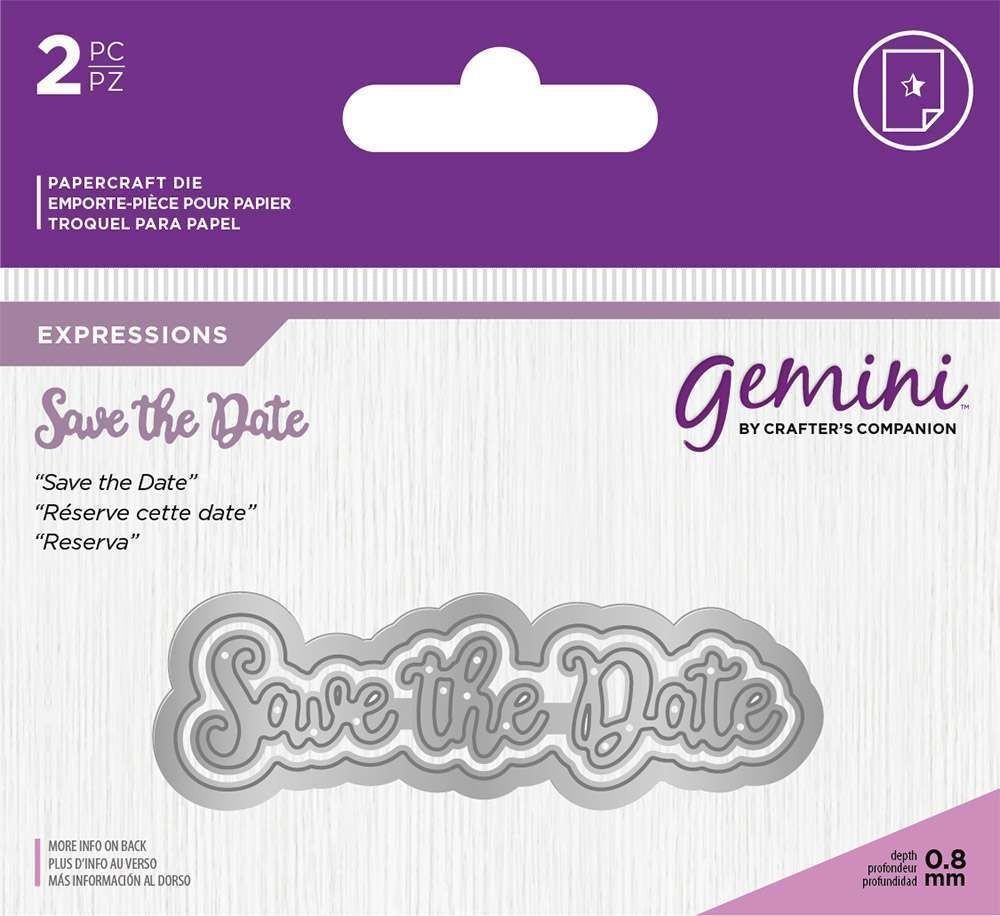 Gemini Die - Essentials Only Words - Save The Date