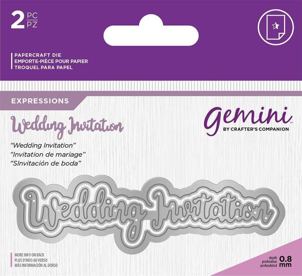 Gemini Die - Essentials Only Words - Wedding Invit