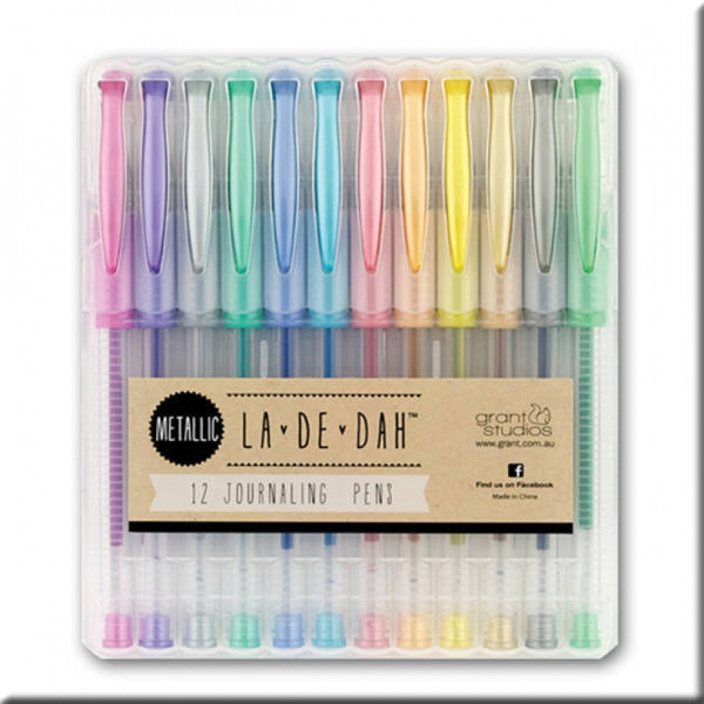 LA DE DAH METALLIC JOURNAL PENS 12 PACK