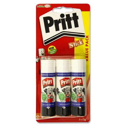 PRITT STICK 3 X 22G PK CARDED