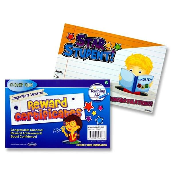 CLEVER KIDZ REWARD CERTS- STAR STUDENT