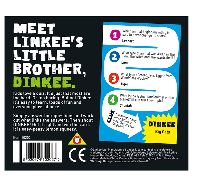 Dinkee Linkee Card Game For Kids