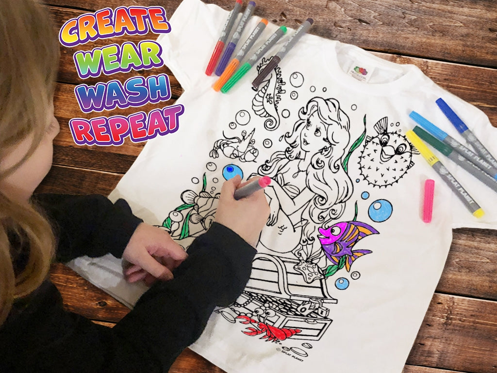 Splat Planet PYO T-Shirt: Mermaid (Size 9-11 Years)