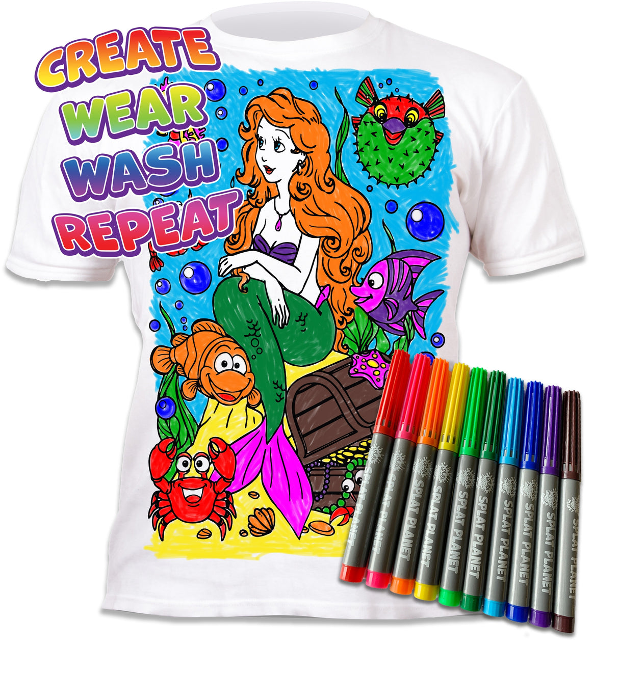 Splat Planet PYO T-Shirt: Mermaid (Size 3-4 Years)