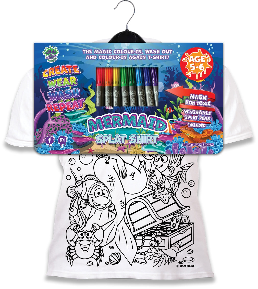 Splat Planet PYO T-Shirt: Mermaid (Size 3-4 Years)
