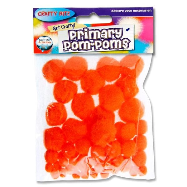 Primary Pom Poms-Orange