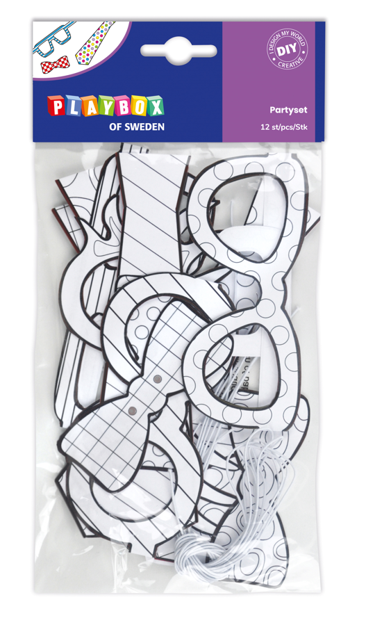 Playbox Partyset - Paper Glasses & Ties (12 Pieces)