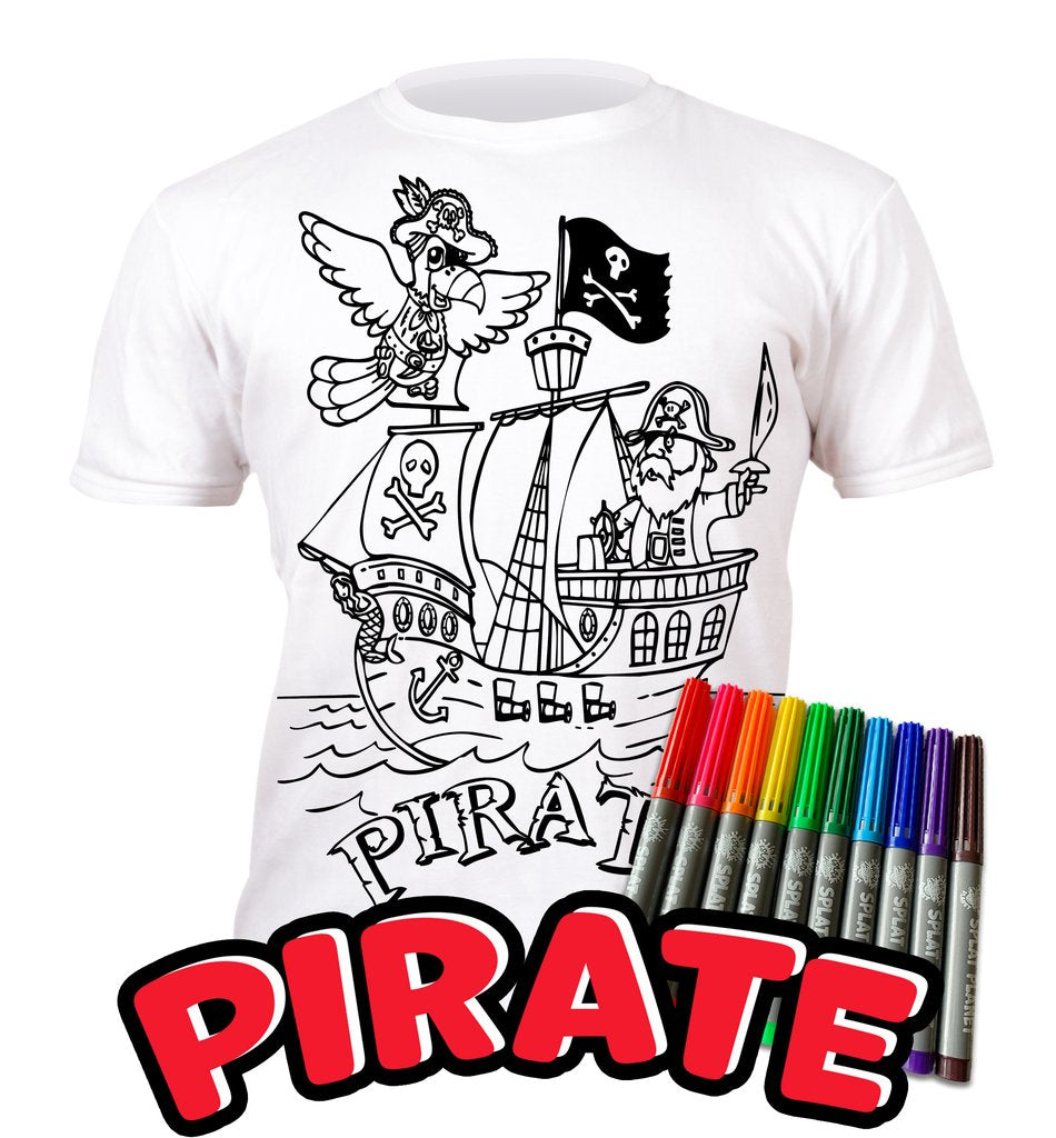 Splat Planet PYO T-Shirt: Pirate (Size 7-8 Years)
