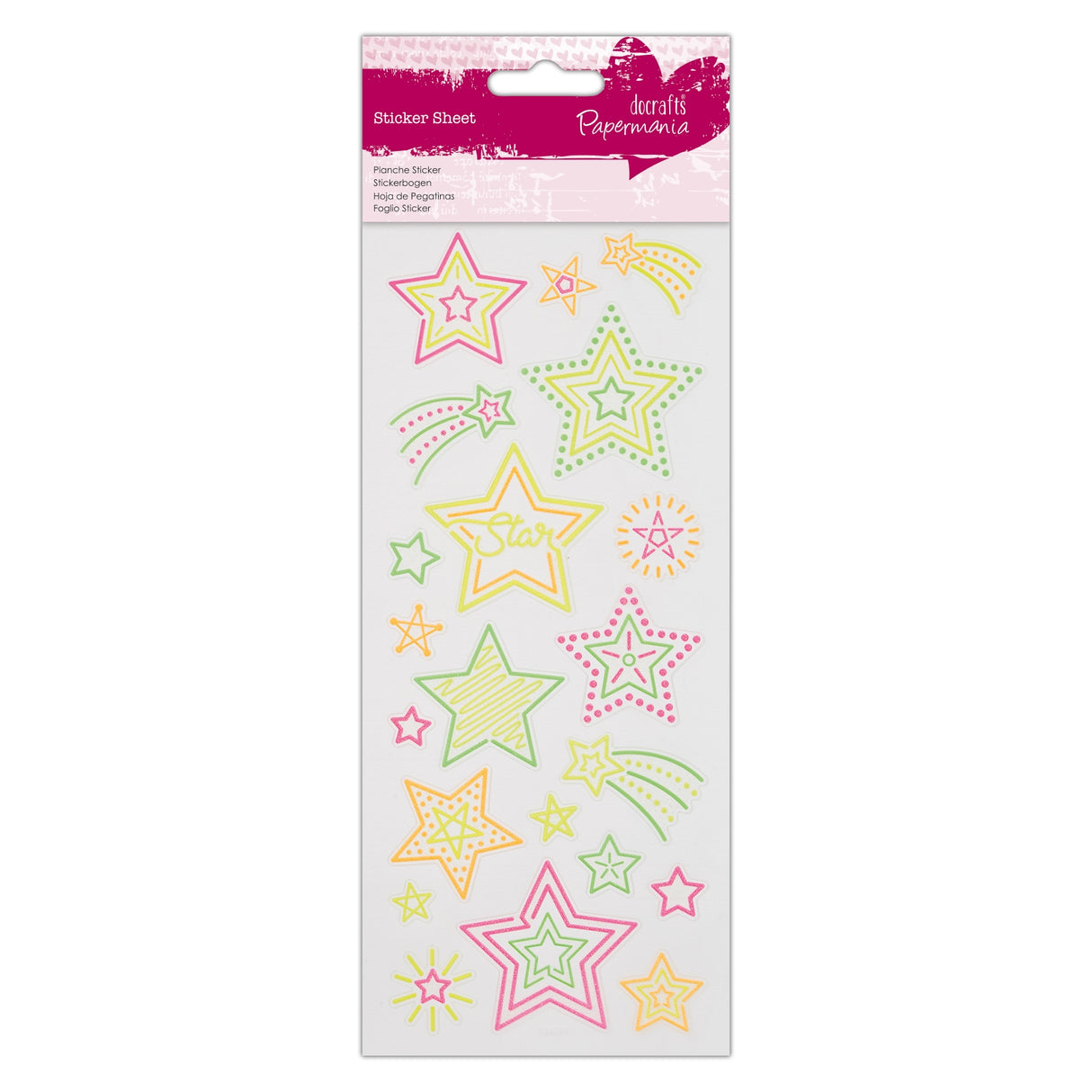 Neon Glitter Stickers - Stars
