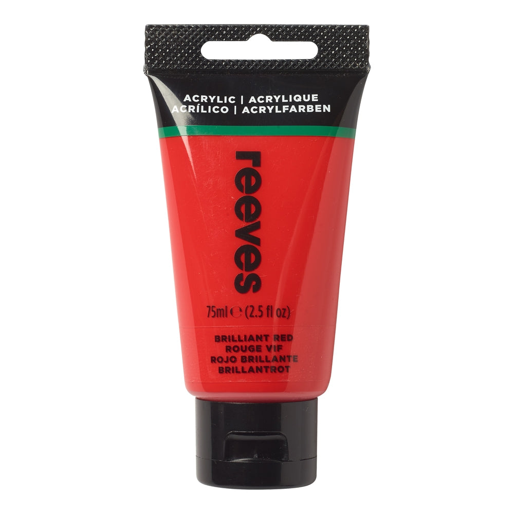 REEVES ACRYLIC 75ML BRILLIANT RED