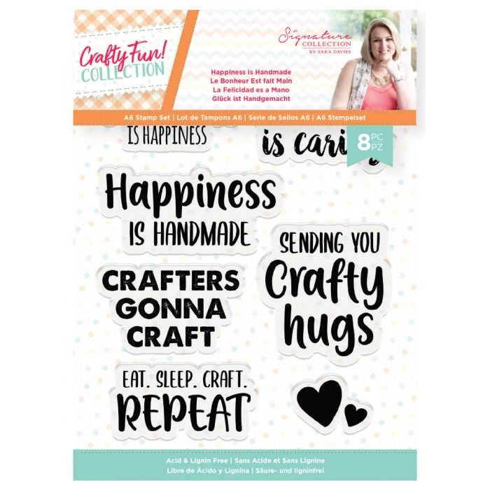 Crafty Fun - A6 Acrylic Stamp - Happiness is Handm
