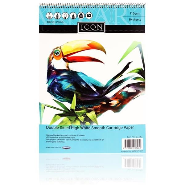 ICON A3 SPIRAL SKETCH PAD 30SHTS