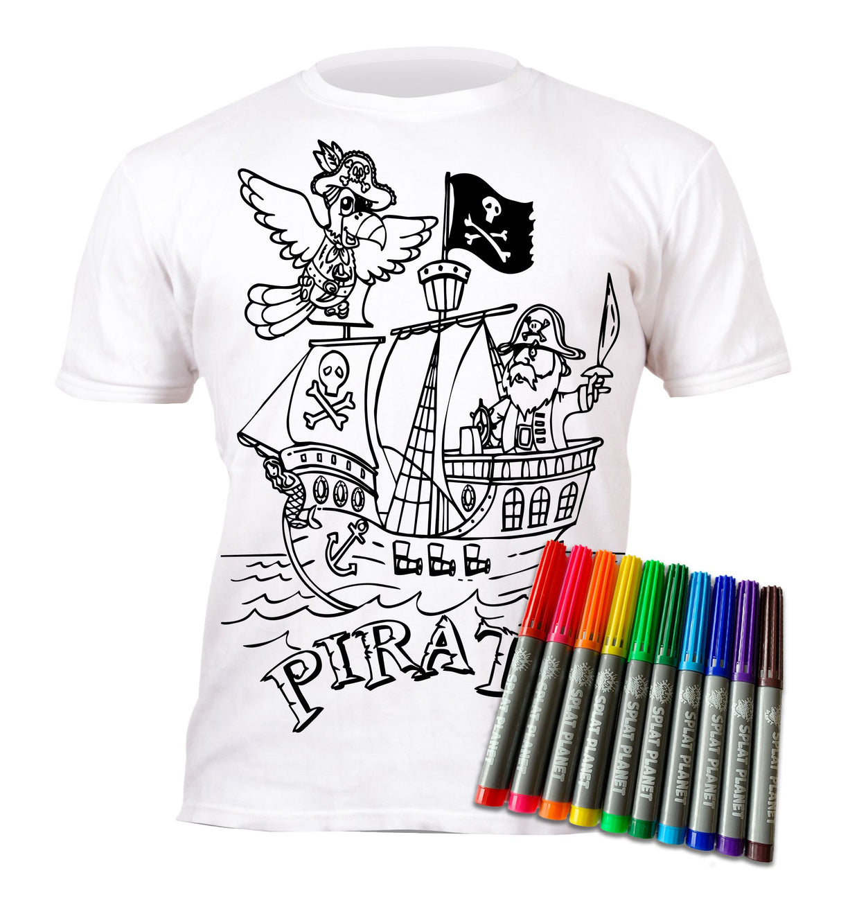 Splat Planet PYO T-Shirt: Pirate (Size 3-4 Years)