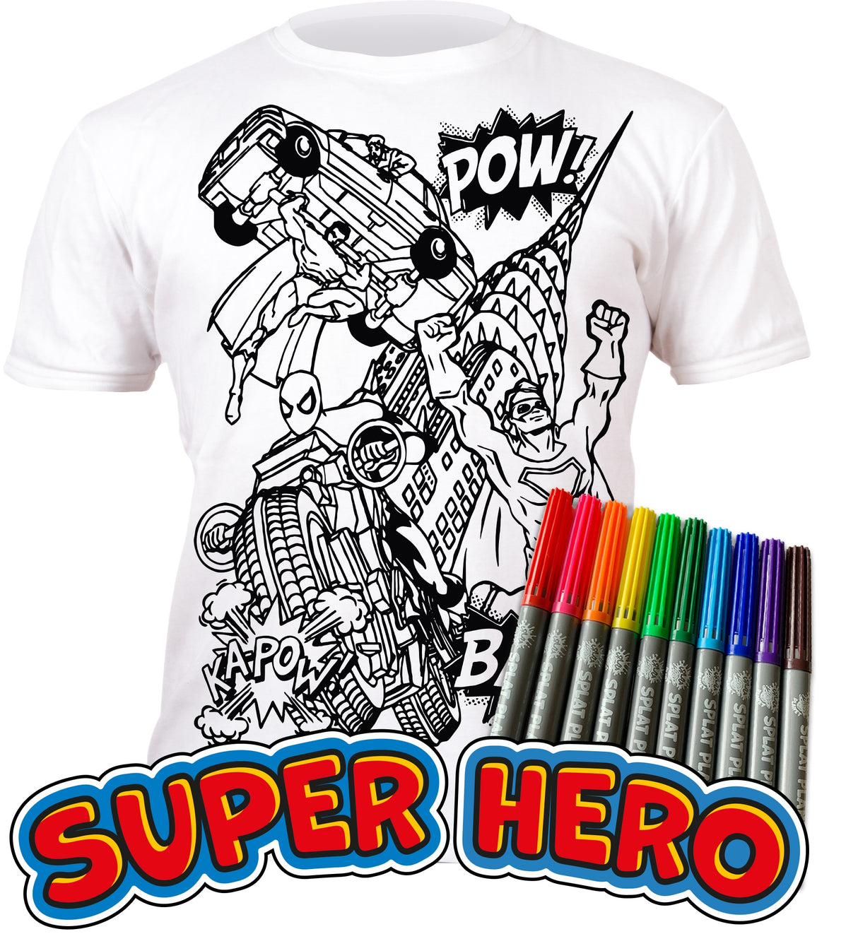 Splat Planet PYO T-Shirt: Super Hero (Size 3-4 Years)