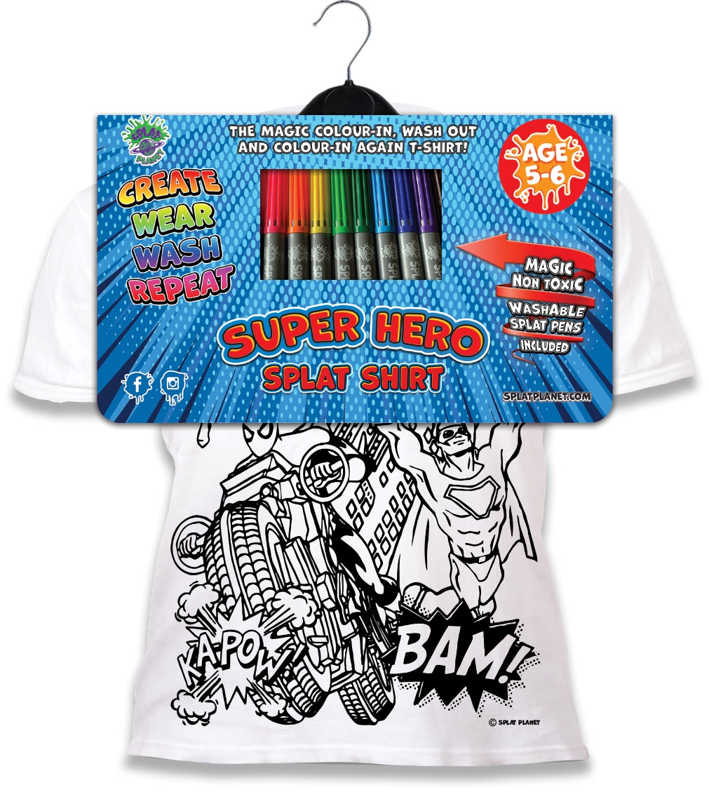 Splat Planet PYO T-Shirt: Super Hero (Size 9-11 Years)