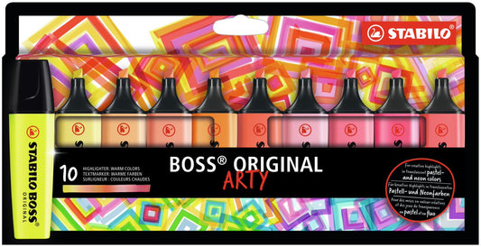 Highlighter - STABILO BOSS ORIGINAL ARTY - Wallet of 10 - Warm Colours