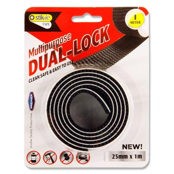 Stik-ie 25mm X 1m Roll Dual-lock-Black