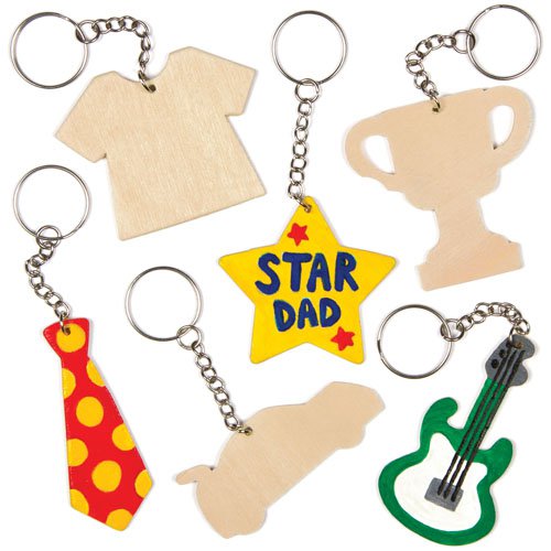Wooden Keyrings (Pack of 8)