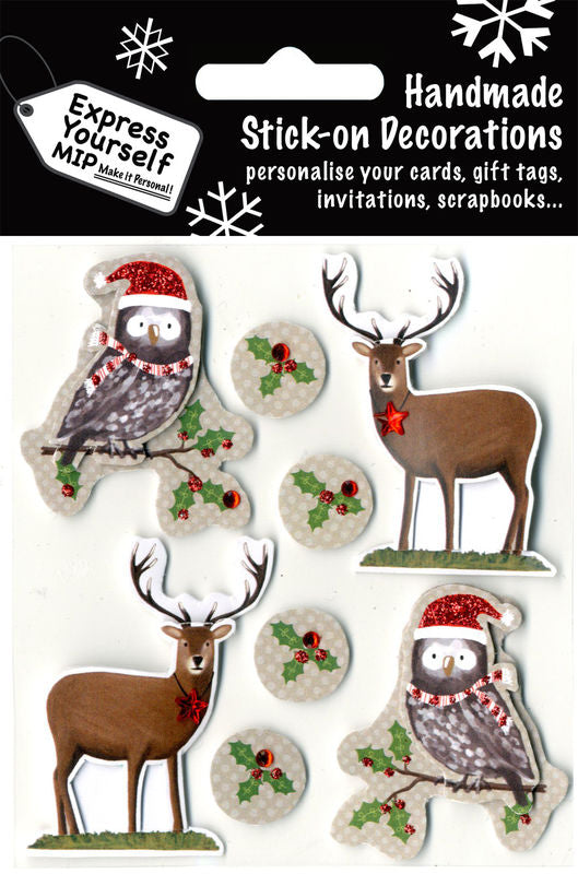 TOPPERS-XMAS REINDEER & OWLS
