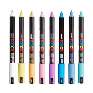 Posca PC-1MR Ultra Fine Tip Paint Marker Wallet of 8 Pastel Colours