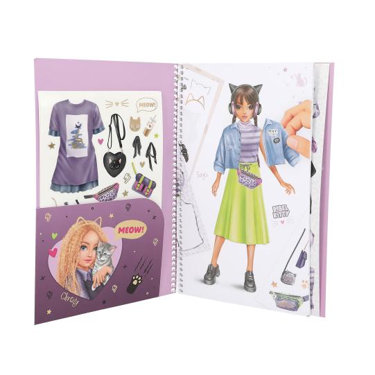TOPModel Dress Me Up Sticker Book - Big REBEL KITTY